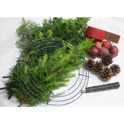 黄金ヒバと姫リンゴのクリスマスリースキット　659　切花　クリスマスリース　資材　生花 |  | 03