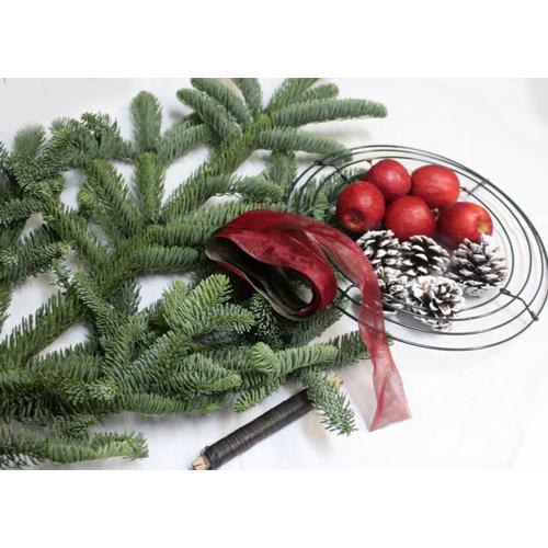 もみの木　フレッシュモミの木のクリスマスリースキット  クリスマスリース  手作りキット  生花 切花 資材 もみのき モミノキ  樅ノ木    フラワー リース |  | 02