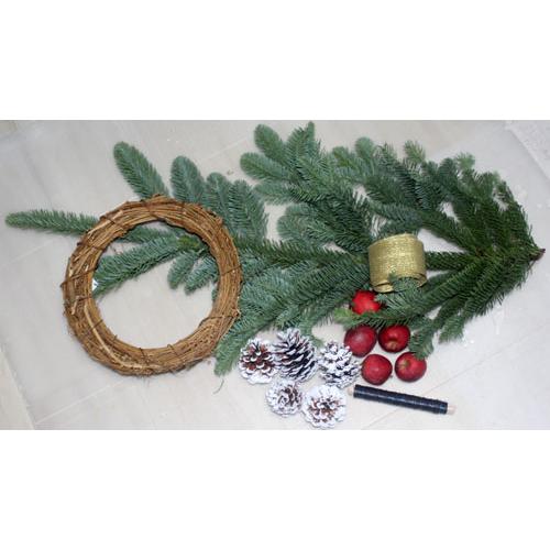 もみの木　フレッシュモミの木のクリスマスリースキット  クリスマスリース  手作りキット  生花 切花 資材 もみのき モミノキ  樅ノ木    フラワー リース |  | 04