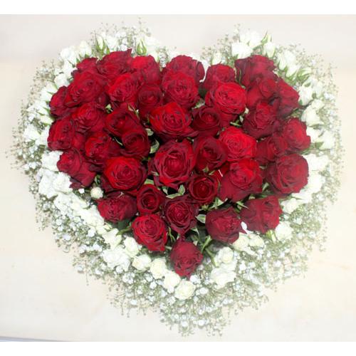 生花 ハート型の赤バラ フラワーケーキ フラワーギフト  誕生日 お祝い 開店祝い  ウエディング ブライダル 結婚記念日 バレンタインデー 【地域限定送料無料】 |  | 02