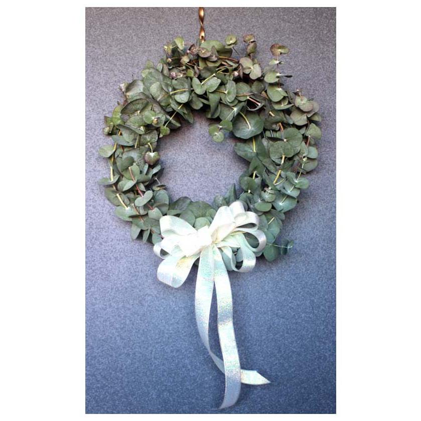 ユーカリのフラワーリース グリーンリース【生花】壁掛け 玄関ドア飾り　ドアリース ユーカリリース クリスマスリース【限定付送料無料】ドア飾り |  | 01