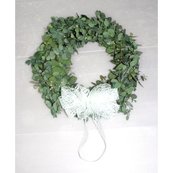 ユーカリのフラワーリース グリーンリース【生花】壁掛け 玄関ドア飾り　ドアリース ユーカリリース クリスマスリース【限定付送料無料】ドア飾り |  | 02