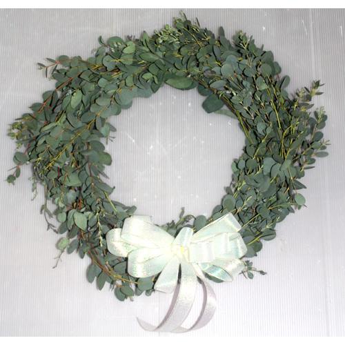 ユーカリのフラワーリース グリーンリース【生花】壁掛け 玄関ドア飾り　ドアリース ユーカリリース クリスマスリース【限定付送料無料】ドア飾り |  | 04