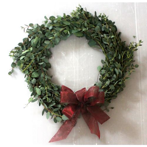 ユーカリのフラワーリース グリーンリース【生花】壁掛け 玄関ドア飾り　ドアリース ユーカリリース クリスマスリース【限定付送料無料】ドア飾り |  | 06