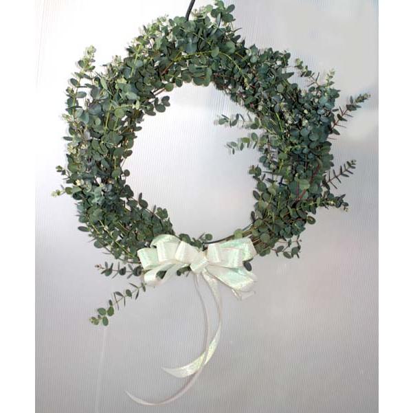生花のユーカリで作るリースキット グリーンリース ユーカリリース 壁掛け ドアリース 香りのリース フラワー リース クリスマスリース 手作りキット 玄関 |  | 04