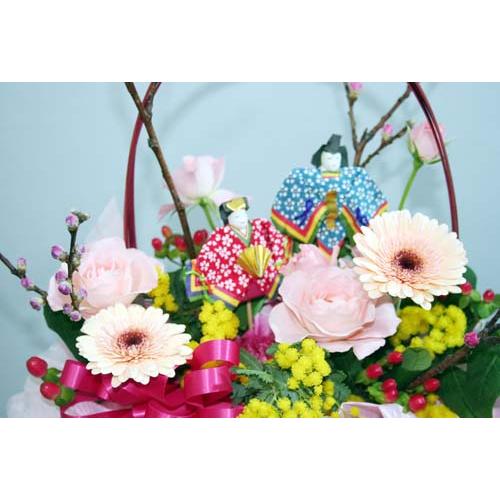 ひなまつり　ひな祭り　雛祭　桃の花　誕生日 お祝い 開店祝い 出産祝　内祝い プレゼント　フラワーアレンジメント 生花 花の贈り物 アレンジ フラワーギフト | 