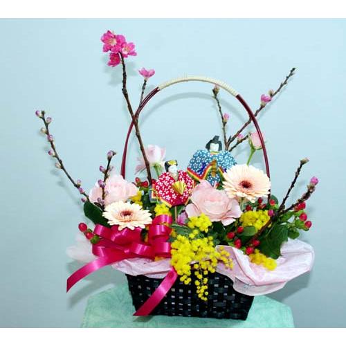 ひなまつり　ひな祭り　雛祭　桃の花　誕生日 お祝い 開店祝い 出産祝　内祝い プレゼント　フラワーアレンジメント 生花 花の贈り物 アレンジ フラワーギフト |  | 02