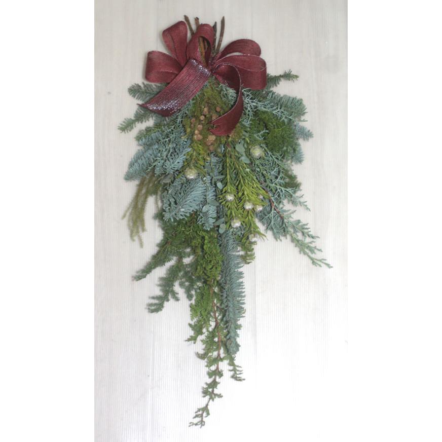 クリスマススワッグ　クリスマスリース　生花　壁掛け　ドア飾り 裏白モミ オレゴン産もみのき モミノキ 樅ノ木 モミの木　ヒムロ杉【生花】【リース】 |  | 02