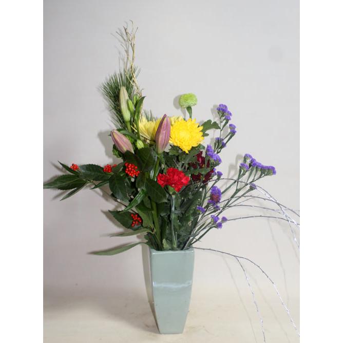 お正月用切り花セット　生花　花束　寿　お祝い　お供え　若松　千両　菊　床の間　墓参り　仏花　正月 |  | 01