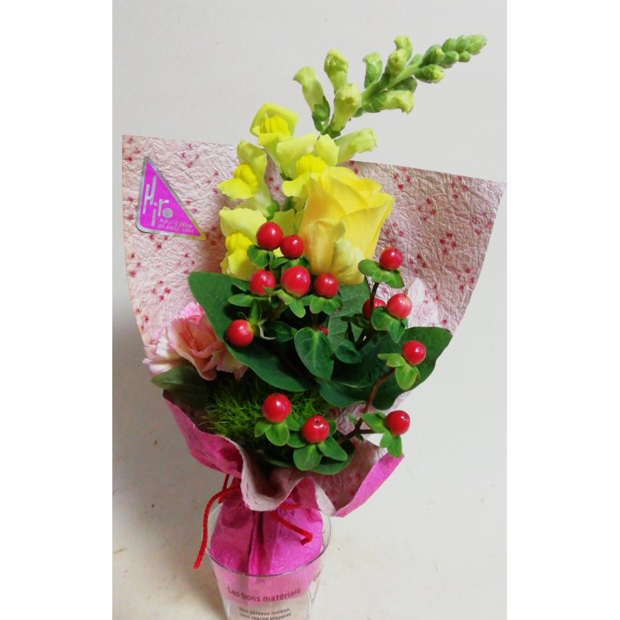 少し大人のミニ花束  ミニブーケ  生花  ヴァーティカルタイプ  スタンディングブーケ  卒業式 花束　発表会 音楽会  成人式  パーティ |  | 04