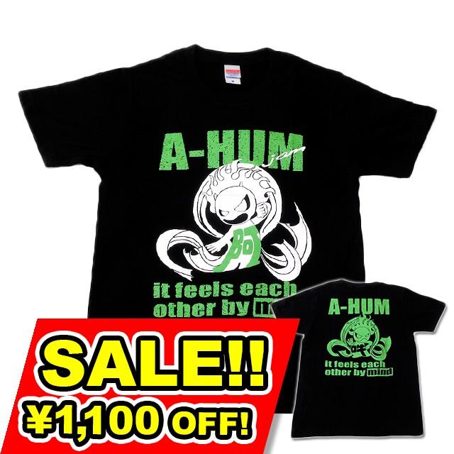 SALE 和柄 デザイン 半袖 Tシャツ プリント オリジナル メール便可 阿吽「ブラック：胸緑×背緑」 | 