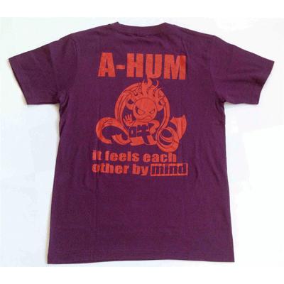 SALE 和柄 デザイン 半袖 Tシャツ プリント オリジナル メール便可 阿吽「マッドパープル：胸緑×背赤」 |  | 03