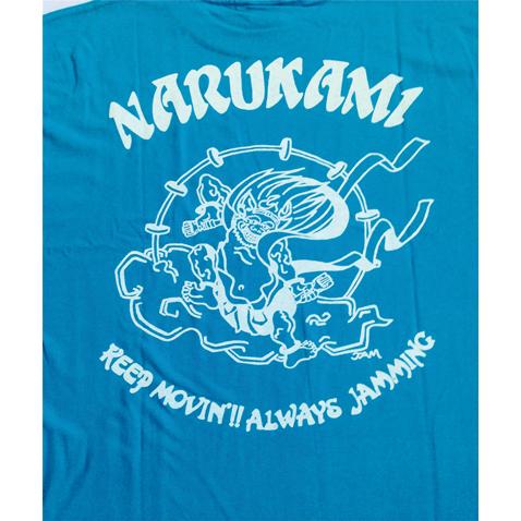 SALE 和柄 デザイン 半袖 Tシャツ プリント オリジナル メール便可 鳴神「ターコイズ」SALE |  | 03