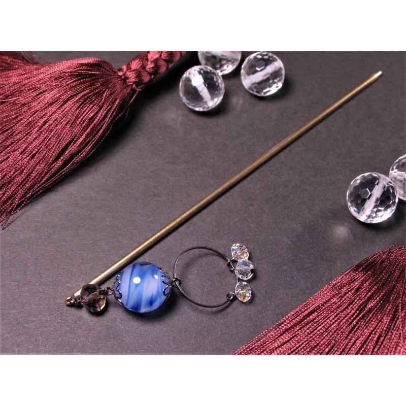 かんざし 一本簪 とんぼ玉 伝統的 ガラス工芸 ビーズ 国産 大阪産