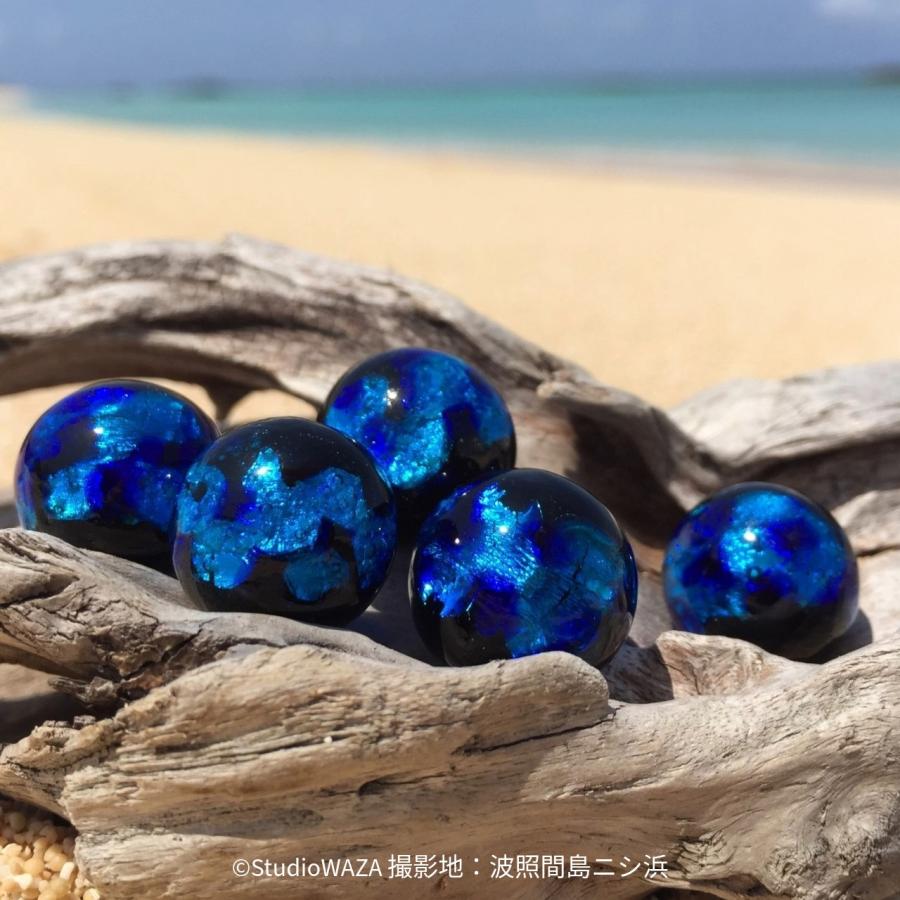 ほたる玉 ピアス とんぼ玉 シルバー925 蓄光 ガラス工芸 青 ブルー