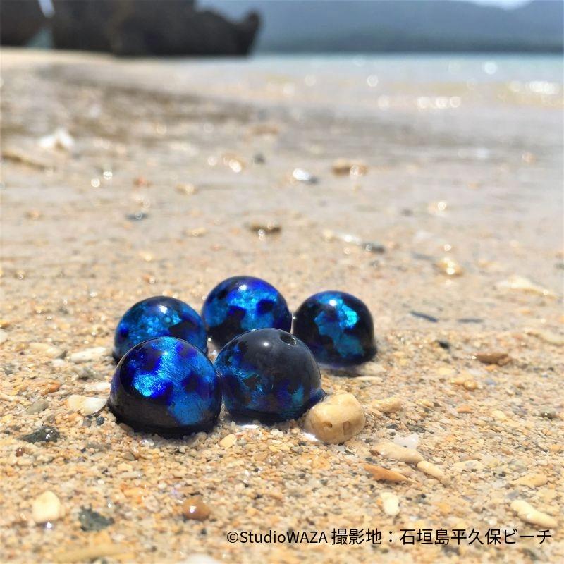 ほたる玉 ブレスレット ホタル ガラス とんぼ玉 光る 沖縄 琉球 お土産