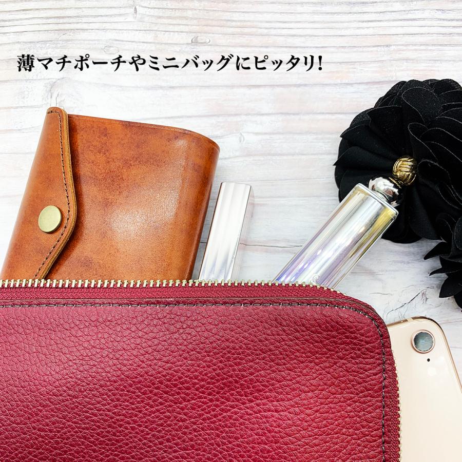 小さい財布 お札が折れない 小さい二つ折り財布 時短 見開きタテ持ちタイプ STUDIUM アルチザンファクトリー 日本製 bleed  マイクロウォレット