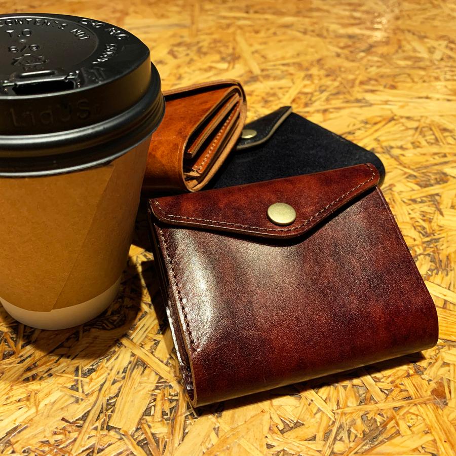 小さい財布 お札が折れない 小さい二つ折り財布 時短 見開きタテ持ちタイプ  STUDIUM アルチザンファクトリー 日本製  bleed マイクロウォレット |  | 21