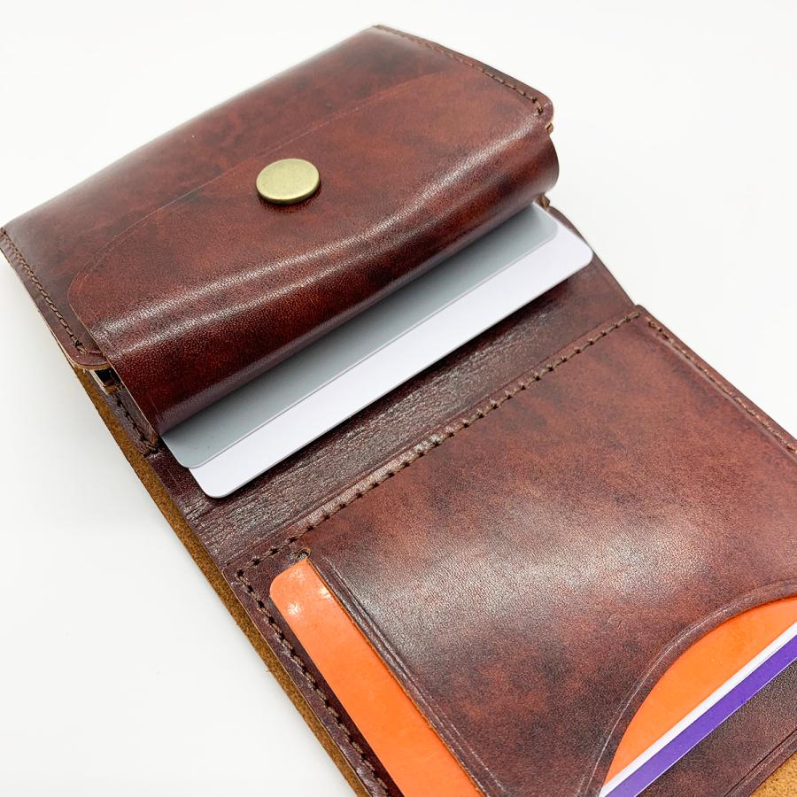 小さい財布 お札が折れない 小さい二つ折り財布 時短 見開きタテ持ちタイプ  STUDIUM アルチザンファクトリー 日本製  bleed マイクロウォレット |  | 13