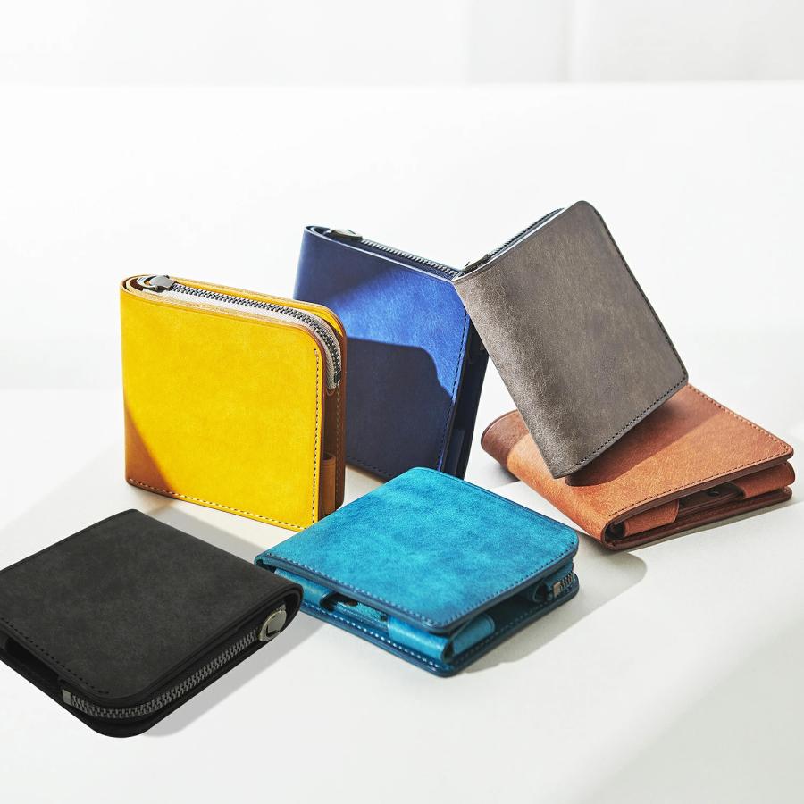 薄い財布 コンパクト ミニ 二つ折り 本革 日本製 カード 小銭 お札 鍵 収納 POKET |  | 19