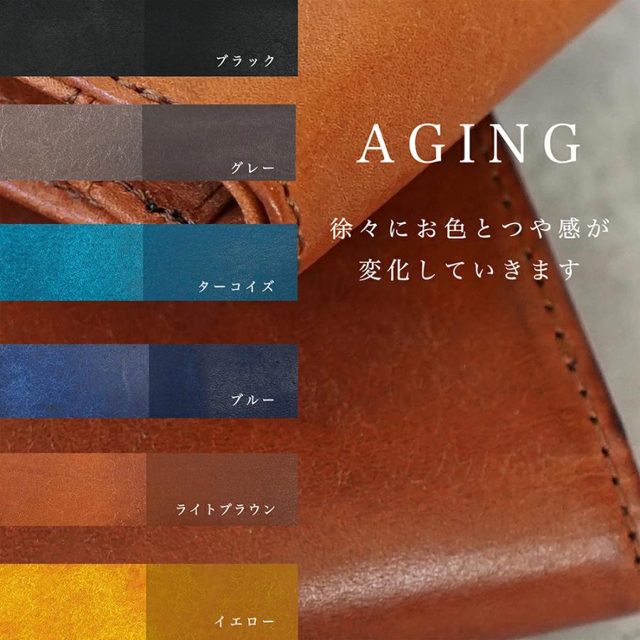 薄い財布 コンパクト ミニ 二つ折り 本革 日本製 カード 小銭 お札 鍵 収納 POKET |  | 23