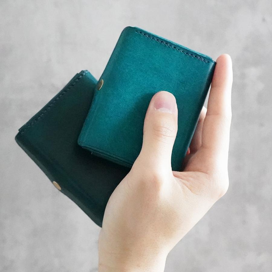 小さい速い多収納財布「timik ティミック」手のひらサイズ 三つ折り ミニ財布 本革 日本製 タッチ決済 カード8枚 小銭15枚 札12枚 メンズ レディース |  | 23