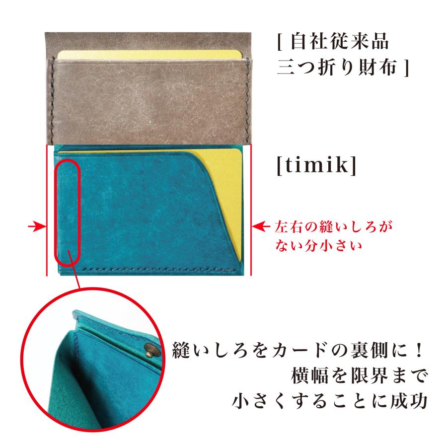 小さい速い多収納財布「timik ティミック」手のひらサイズ 三つ折り