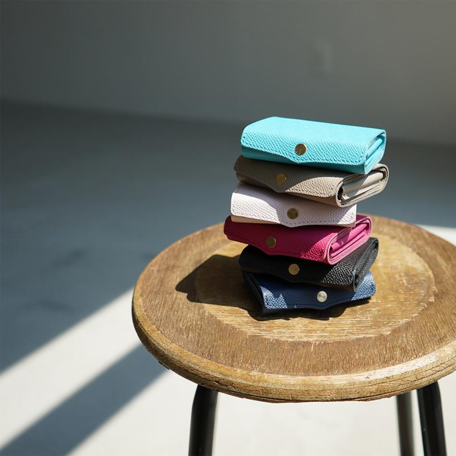 極小軽量三つ折り財布「timik airy」カードサイズ ロール収納 お札が折れない タッチ決済 本革 姫路レザー 日本製 カード8枚 小銭15枚 札12枚 メンズ レディース |  | 22