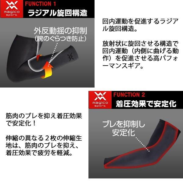 マジコスポルト magico sport ラジアルパワー アーム スリーブ ブレ抑制 着圧 野球 テーピング 中山式 メンズ レディース　メール便送料無料 |  | 02