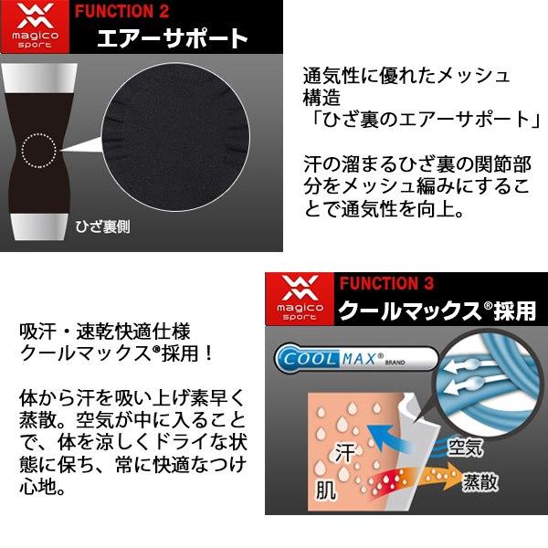 マジコスポルト magico sport ニーパワースリーブ 2枚1組 ひざ用 サポーター テーピング 疲労 軽減  日本製 中山式 メンズ レディース　メール便送料無料 |  | 02