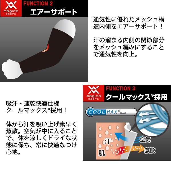 マジコスポルト magico sport アーム パワー スリーブ 2枚1組 腕 ひじ用 サポーター スポーツ用 圧迫 固定 日本製 中山式 メンズ レディース　メール便送料無料 |  | 02