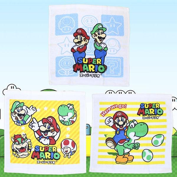 スーパー マリオ ハンド タオル 3枚組 ハンカチ おしぼり ミニタオル