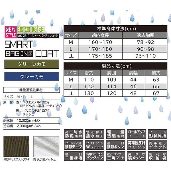 Makku マック スマート バッグ イン コート AS-7610 レインウェア レインコート 防水 ストレッチ 男性 女性 | Makku | 05