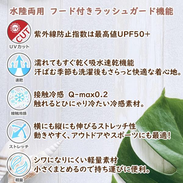 ラッシュ ガード 水陸両用 無地 紫外線 UPF50+ 接触冷感 レディース 女性 人気 新作 パーカー ジップ UVカット 速乾 軽量 水着 スイムウエア　メール便送料無料 |  | 01