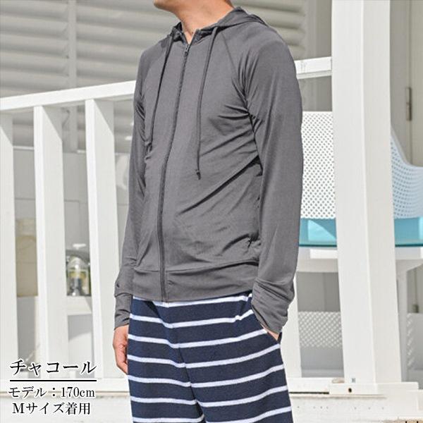 ラッシュガード 水陸両用 無地 紫外線 UPF50+ 接触冷感 メンズ 男性用 人気 新作 パーカー ジップ UVカット 速乾 軽量 水着 スイムウエア　メール便送料無料 |  | 03