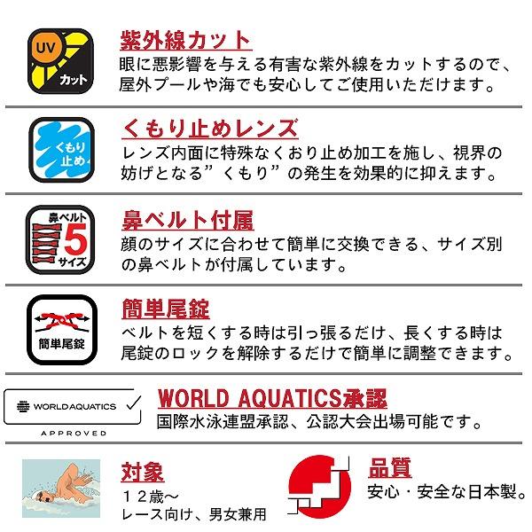 SWANS スワンズ ノンクッション トップ レーシング ゴーグル  Sniper SR-10N 競泳 スイミング 紫外線カット FINA承認　メール便送料無料 | SWANS | 02