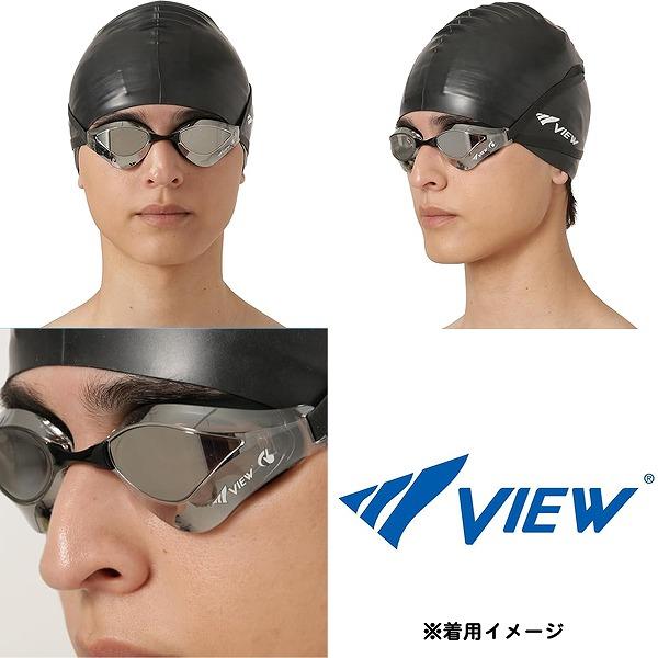 VIEW ビュー クッション付 ミラー レーシング ゴーグル 水中メガネ 競泳 曇り止め 紫外線カット FINA承認  Blade ORCA V230SAMC タバタ TABATA メール便送料無料 | Tabata | 03
