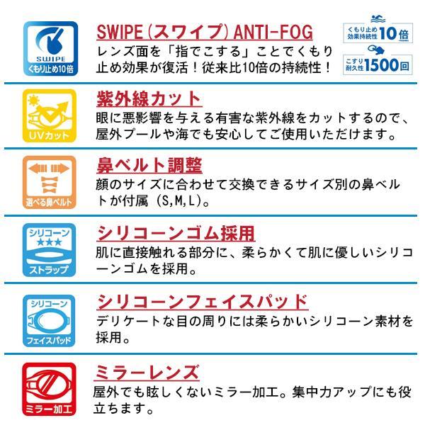 VIEW ビュー クッション付 フィットネス ミラー スイミング ゴーグル V630SAM 水中メガネ  水泳 曇り止め 紫外線カット 日本製 タバタ TABATA　メール便送料無料 | Tabata | 02