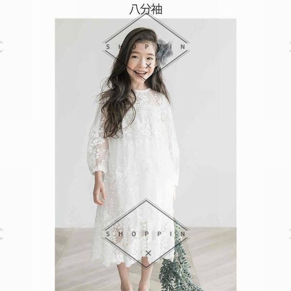 子供ワンピース レースワンピース 刺繍ワンピース ロング