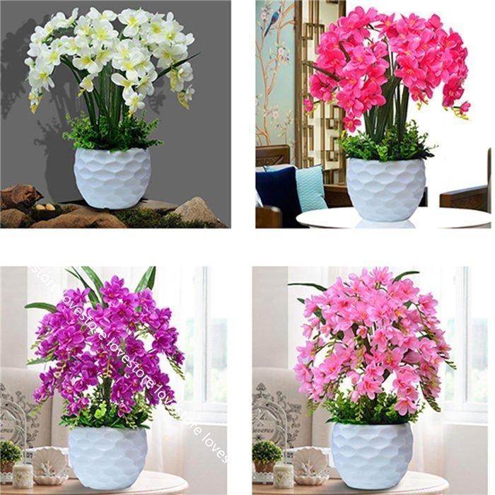 爆売中！胡蝶蘭 フェイクグリーン 大型 高約50cm 鉢植え 造花 卓上