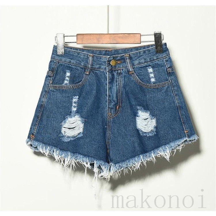 ショートパンツレディースショーパンデニムパンツデニムダメージハイウエストセクシー無地短パン大きいサイズストレッチフリンジ |  | 03