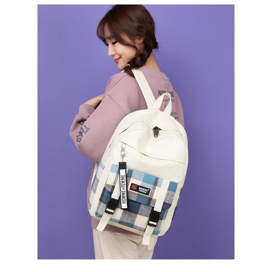 リュックサック 女レディース ガールズ チェック柄 ズックカバン 大容量 鞄 バッグ 学院風 高校生 大学生 通学 通勤 旅行 誕生日プレゼント 可愛い レジャー |  | 04