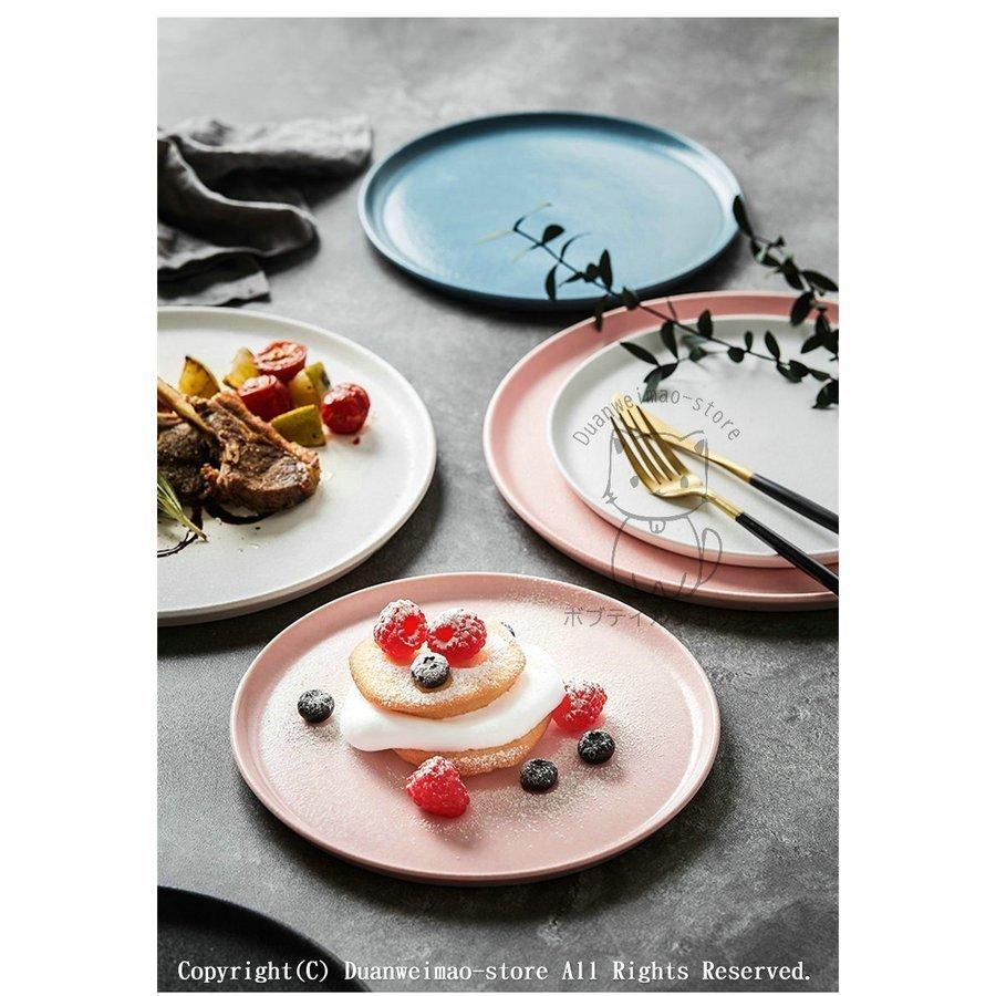 プレート22cm25cm丸食器フラット平大皿シンプル洋食器陶磁器業務