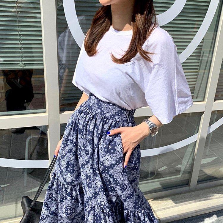 新品 LAUREN RALPH LAUREN ペイズリー マキシ スカート 青 LAUREN RALPH LAUREN (Women)のロングスカート・マキシスカート