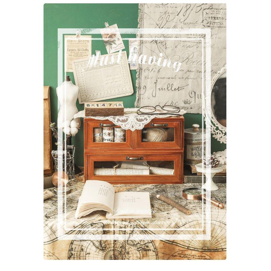 ミニチェスト 引き出し収納 木製 卓上 アンティークウッド