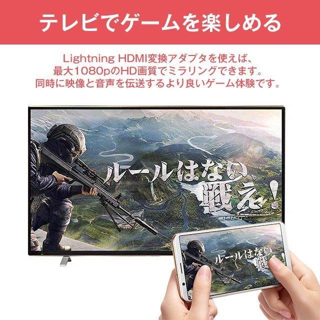 Lightning to HDMI 変換ケーブル テレビ高解像度 ゲーム youtube動画視聴 apple lightning