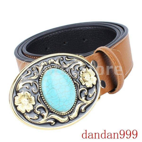 2PCSジーンズアクセサリー用因果革ベルトメンズベルトターコイズ