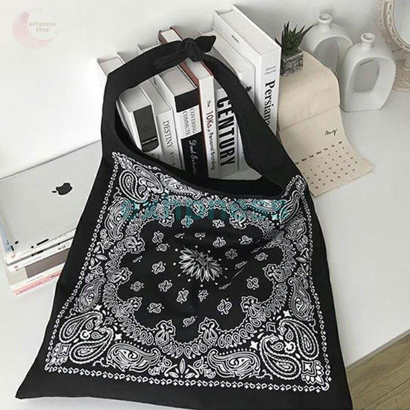 レディース バッグ バンダナ柄 エコバッグ 手提げ | キャンバス地