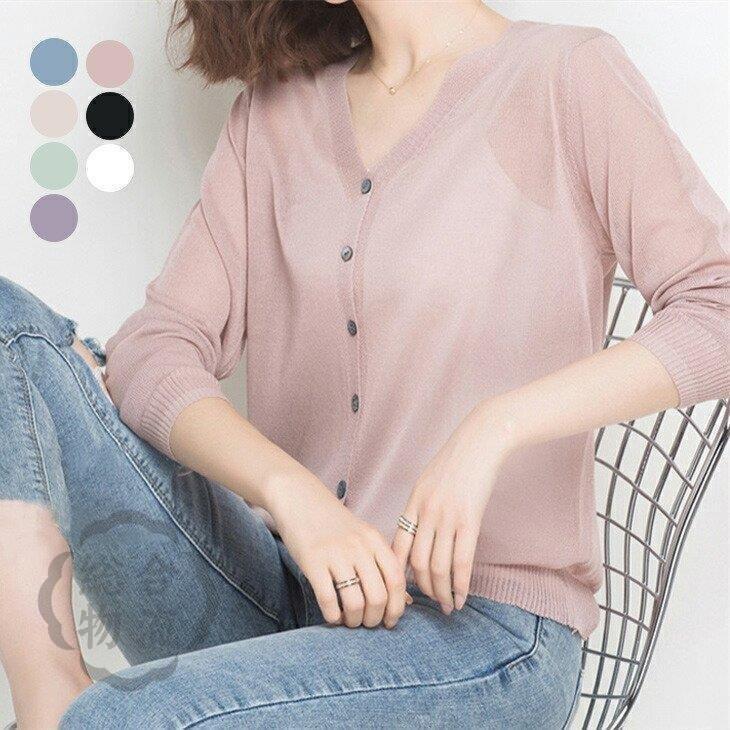 ニット カーディガン レディース トップス Vネック 長袖 シアー 透けシアーニット ミディアム丈 羽織 薄手 上品 きれいめ おしゃれ 大人 夏 涼しい 可愛い