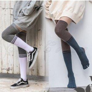 ニーハイソックス 靴下 レディース 五本指 ロング丈 オーバー